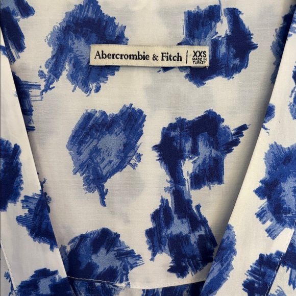 Abercrombie & Fitch Blue and White Floral Tie-Waist Maxi Dress XXS - Picture 2 of 6